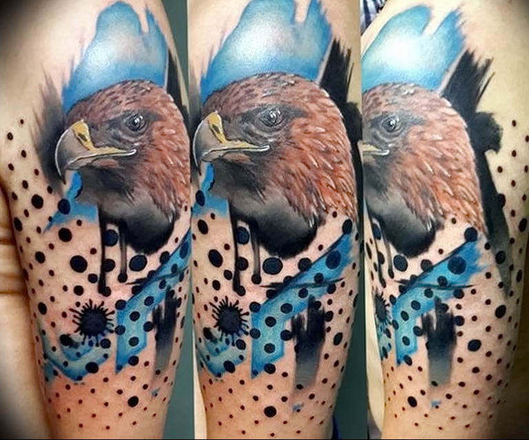 photo Golden Eagle tattoo 12.07.2019 №066 - example of drawing tattoo eagle - tattoovalue.net