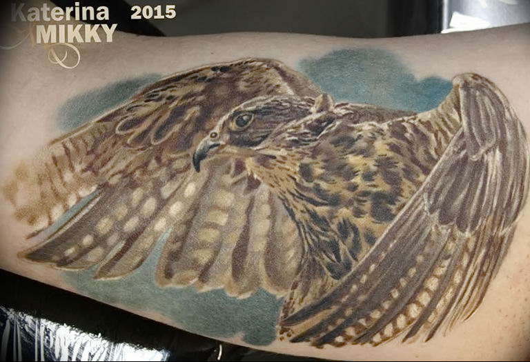 photo Golden Eagle tattoo 12.07.2019 №073 - example of drawing tattoo eagle - tattoovalue.net