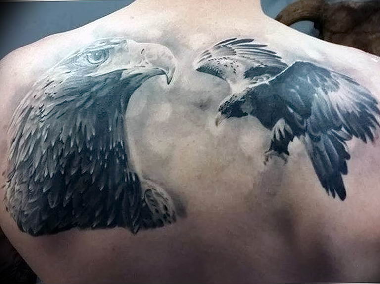 photo Golden Eagle tattoo 12.07.2019 №080 - example of drawing tattoo eagle - tattoovalue.net