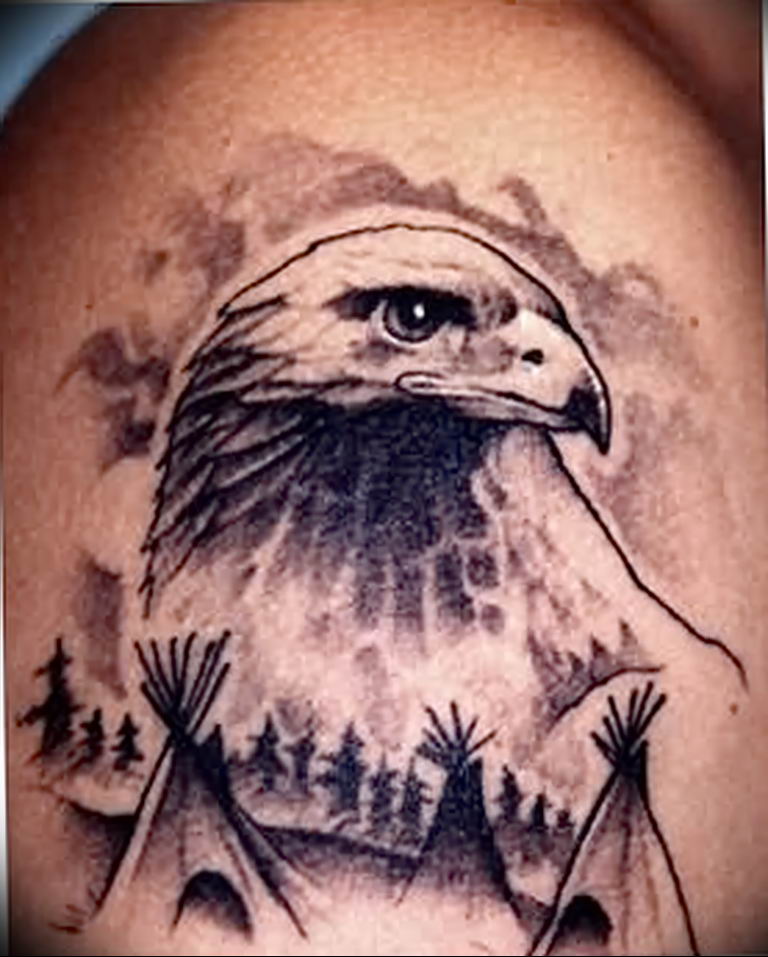 photo Golden Eagle tattoo 12.07.2019 №089 - example of drawing tattoo eagle - tattoovalue.net