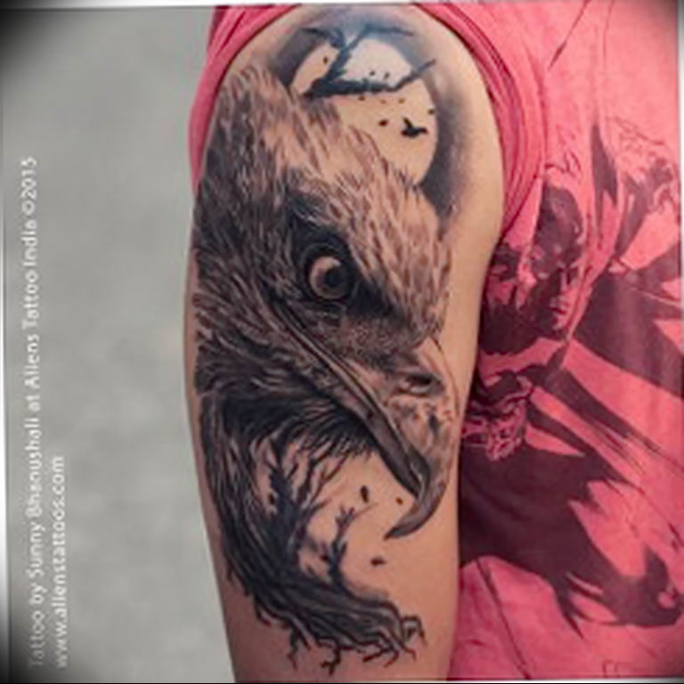 photo Golden Eagle tattoo 12.07.2019 №091 - example of drawing tattoo eagle - tattoovalue.net