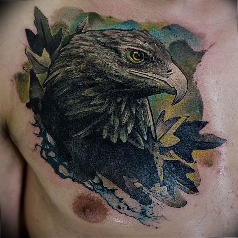 photo Golden Eagle tattoo 12.07.2019 №092 - example of drawing tattoo eagle - tattoovalue.net