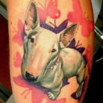 Photo bull terrier tattoo 11.08.2019 №054 - bull terrier tattoo example - tattoovalue.net