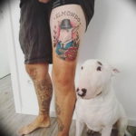 Photo bull terrier tattoo 11.08.2019 №059 - bull terrier tattoo example - tattoovalue.net