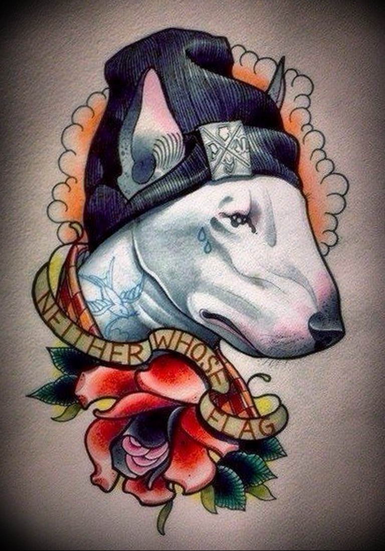 Photo bull terrier tattoo example 11.08.2019 №018 - tattoo bull terrier example - tattoovalue.net