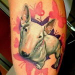 Photo tattoo bull terrier on hand 11.08.2019 №005 - tattoo bull terrier example - tattoovalue.net