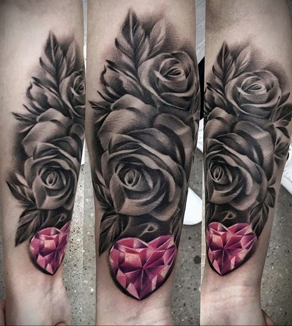 Diamond rose tattoo by AntoniettaArnoneArts on DeviantArt