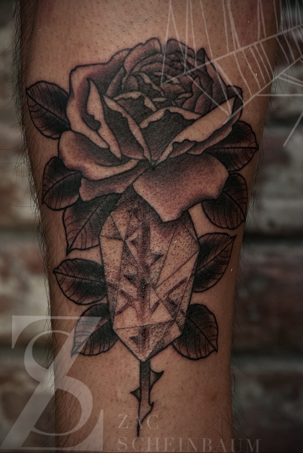 crystal and rose tattoo 30.09.2019 №011 -crystal tattoo- tattoovalue.net