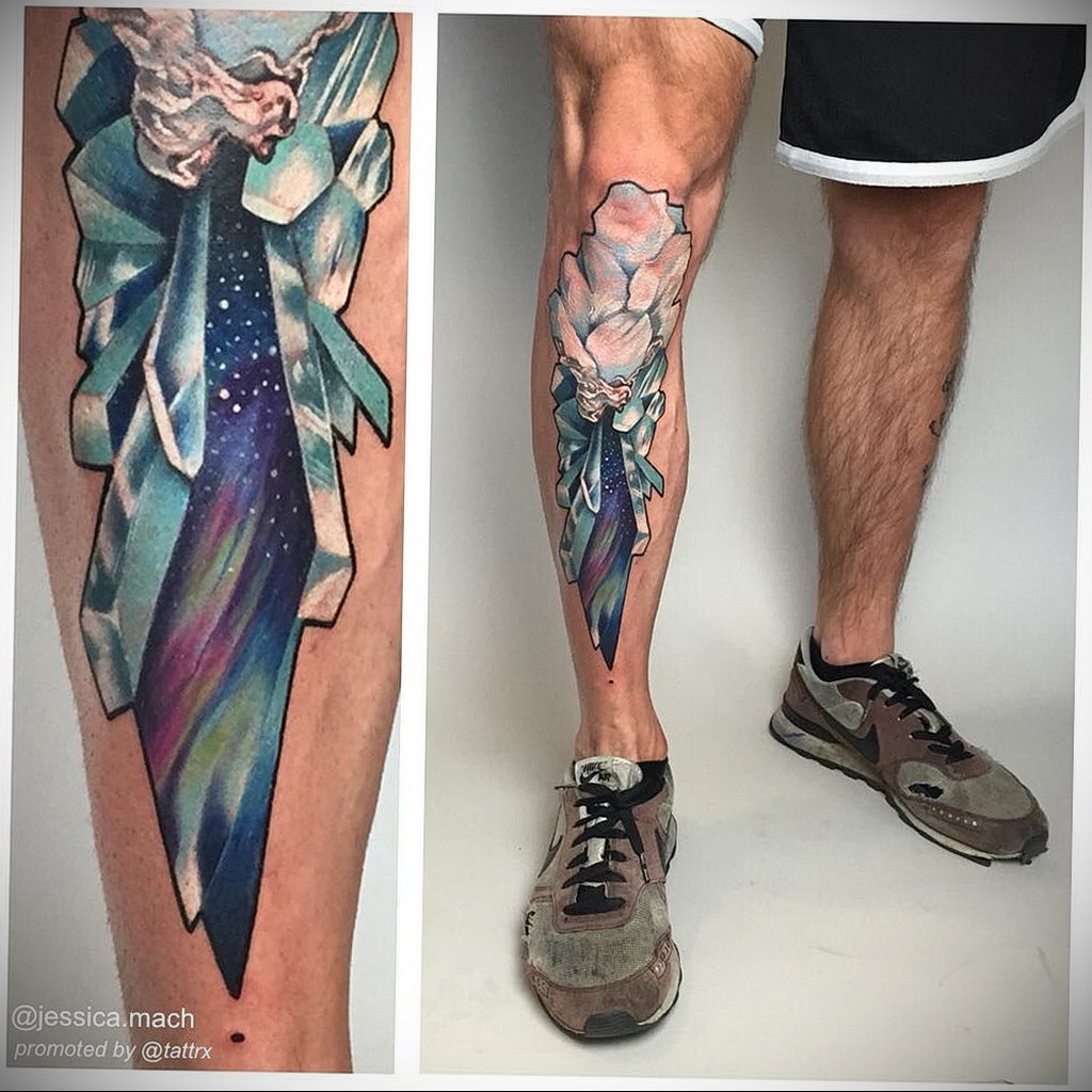 crystal leg tattoo 30.09.2019 №002 -crystal tattoo- tattoovalue.net