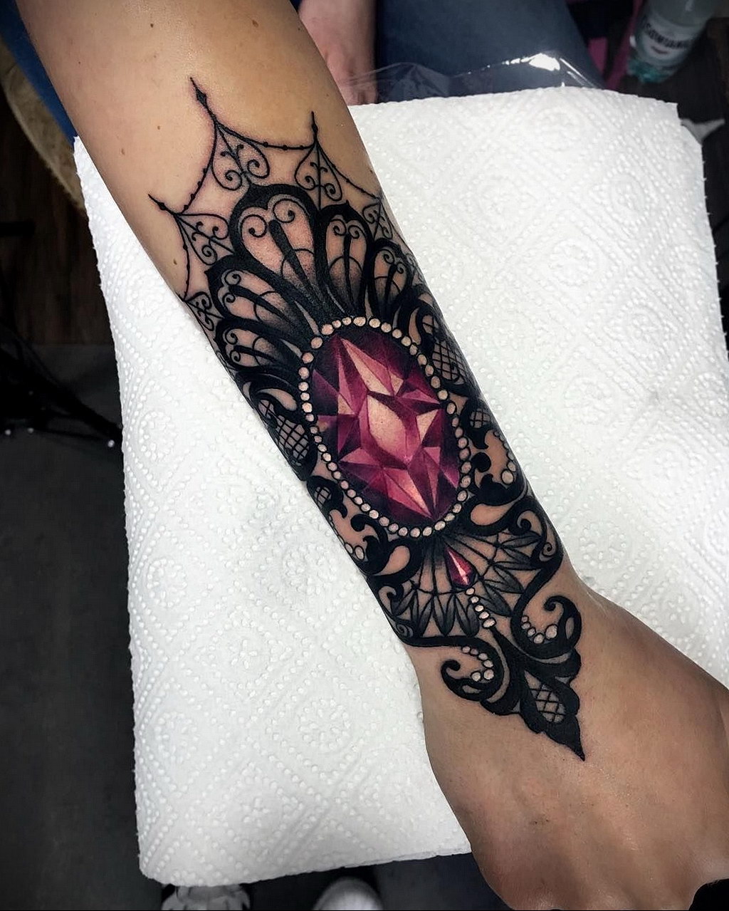 crystal tattoo on the arm 30.09.2019 №020 -crystal tattoo- tattoovalue.net