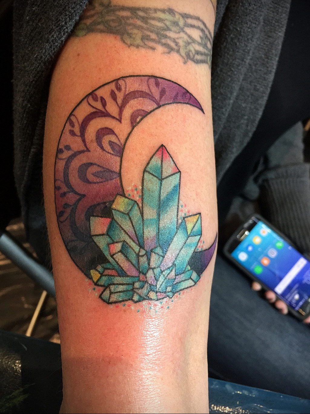 crystal tattoo on the arm 30.09.2019 №037 -crystal tattoo- tattoovalue.net