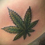 hemp leaf tattoo 30.09.2019 №002 -hemp (MARIJUANA) tattoo- tattoovalue.net