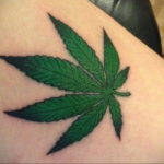 hemp leaf tattoo 30.09.2019 №007 -hemp (MARIJUANA) tattoo- tattoovalue.net