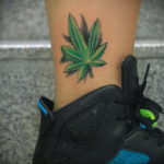 hemp leaf tattoo 30.09.2019 №009 -hemp (MARIJUANA) tattoo- tattoovalue.net