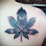 hemp leaf tattoo 30.09.2019 №010 -hemp (MARIJUANA) tattoo- tattoovalue.net