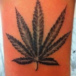 hemp leaf tattoo 30.09.2019 №018 -hemp (MARIJUANA) tattoo- tattoovalue.net