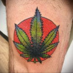 hemp leaf tattoo 30.09.2019 №019 -hemp (MARIJUANA) tattoo- tattoovalue.net