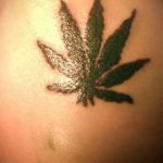 hemp leaf tattoo 30.09.2019 №023 -hemp (MARIJUANA) tattoo- tattoovalue.net
