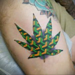 hemp leaf tattoo 30.09.2019 №025 -hemp (MARIJUANA) tattoo- tattoovalue.net