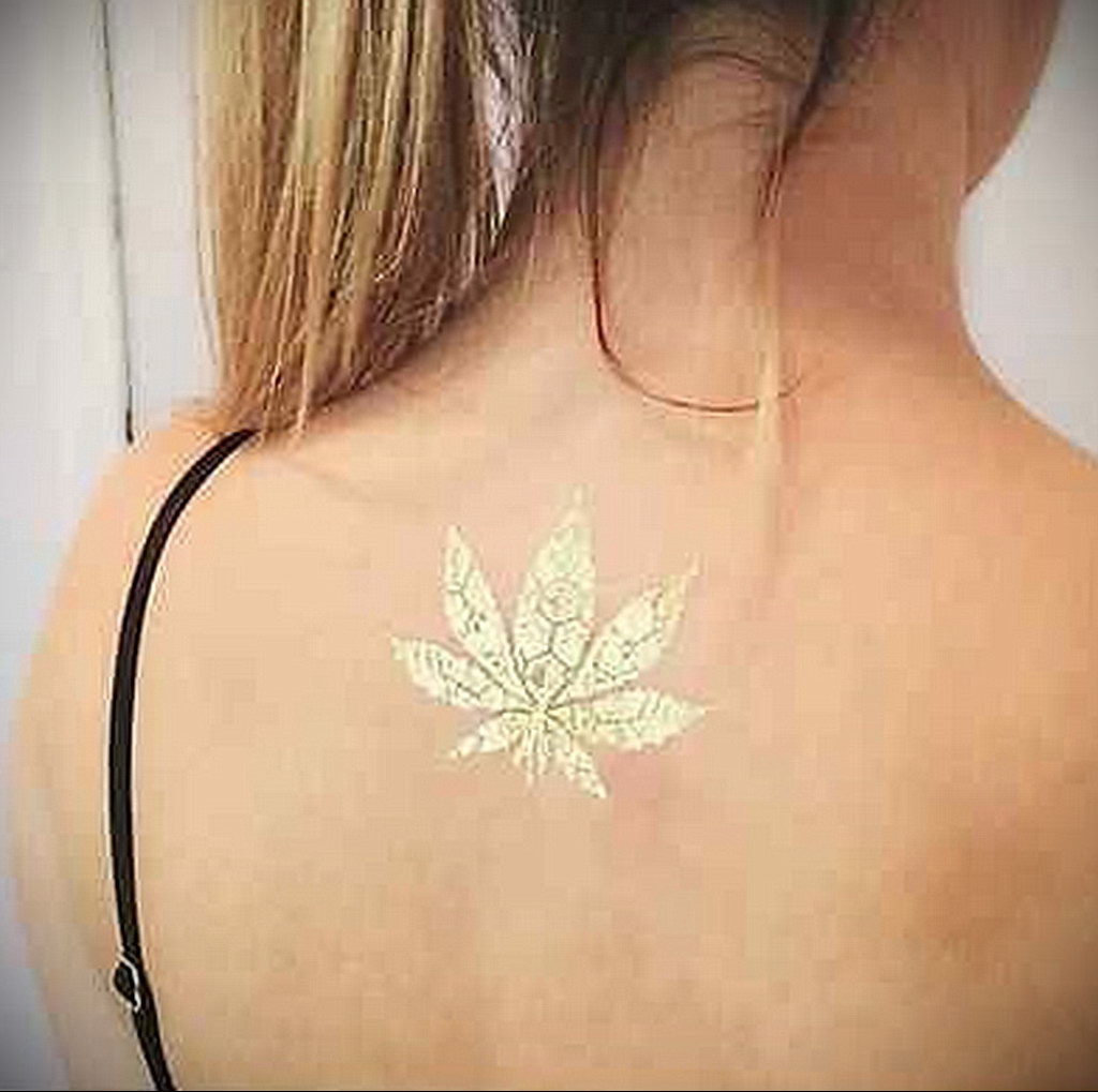 hemp leaf tattoo 30.09.2019 №026 -hemp (MARIJUANA) tattoo- tattoovalue.net