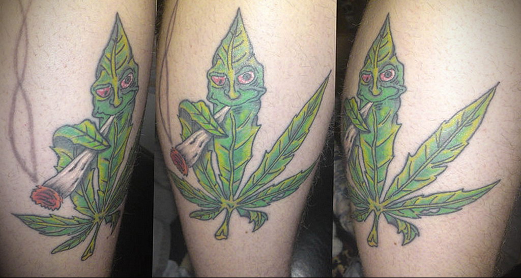 hemp leaf tattoo 30.09.2019 №029 -hemp (MARIJUANA) tattoo- tattoovalue.net