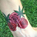 hemp leg tattoo 30.09.2019 №012 -hemp (MARIJUANA) tattoo- tattoovalue.net