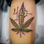 marijuana leaf tattoo 30.09.2019 №002 -hemp (MARIJUANA) tattoo- tattoovalue.net