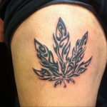 marijuana leaf tattoo 30.09.2019 №010 -hemp (MARIJUANA) tattoo- tattoovalue.net