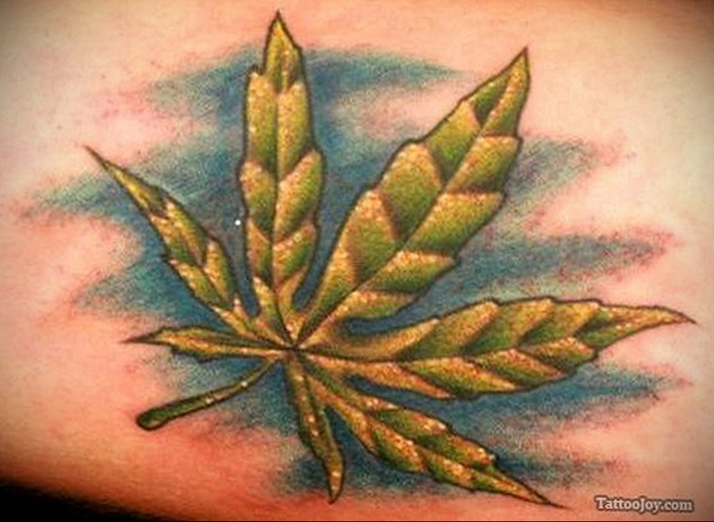 marijuana leaf tattoo 30.09.2019 №016 -hemp (MARIJUANA) tattoo- tattoovalue.net
