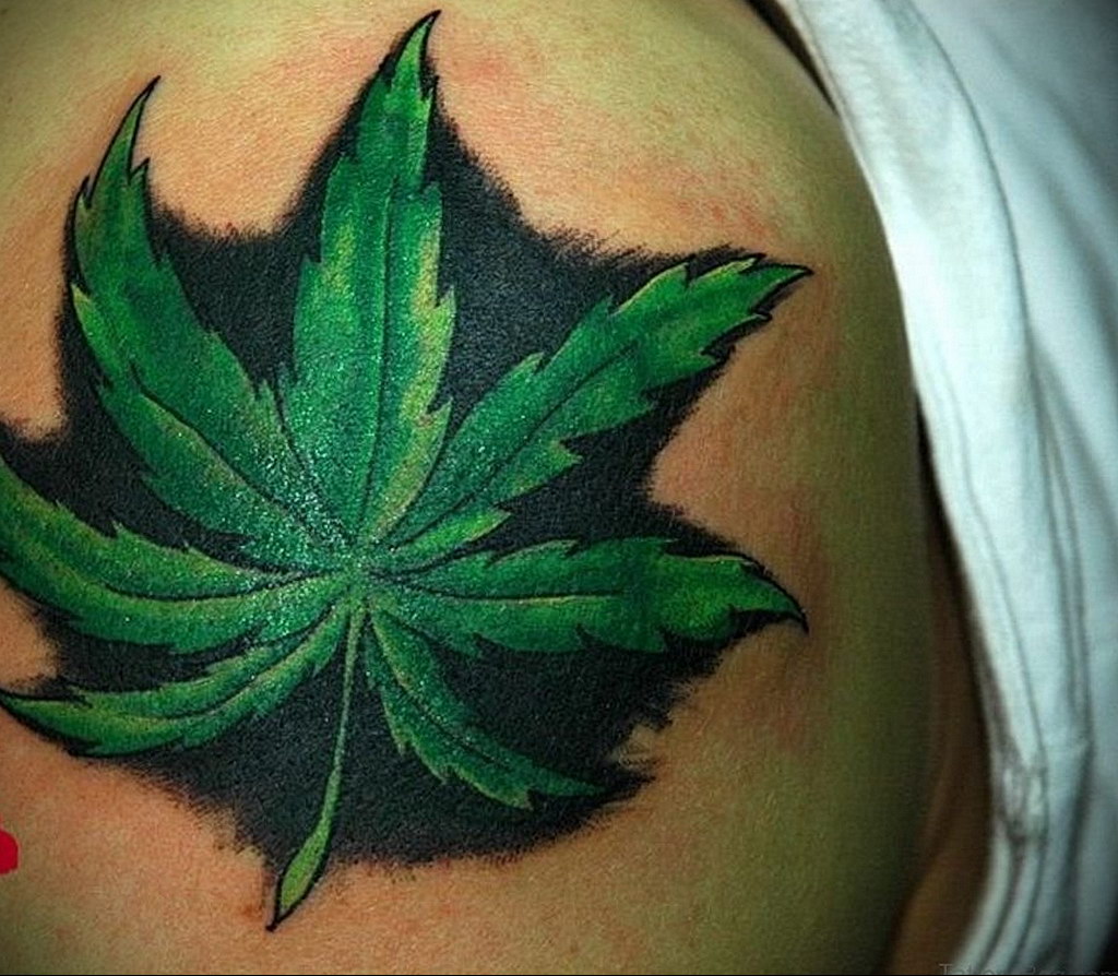 marijuana leaf tattoo 30.09.2019 №017 -hemp (MARIJUANA) tattoo- tattoovalue.net