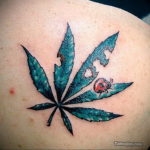 marijuana leaf tattoo 30.09.2019 №020 -hemp (MARIJUANA) tattoo- tattoovalue.net