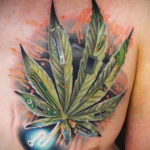 marijuana tattoo 30.09.2019 №004 -hemp (MARIJUANA) tattoo- tattoovalue.net