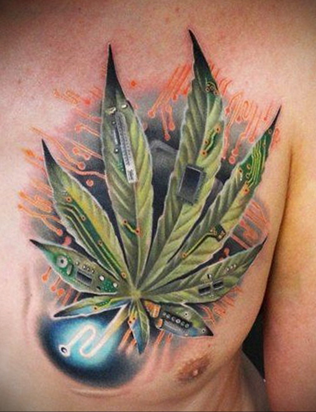 marijuana tattoo 30.09.2019 №004 -hemp (MARIJUANA) tattoo- tattoovalue.net