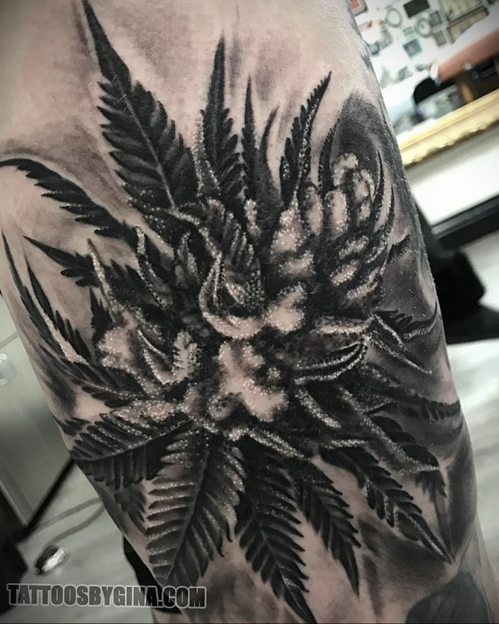 marijuana tattoo 30.09.2019 №010 -hemp (MARIJUANA) tattoo- tattoovalue.net