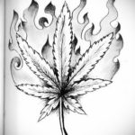 sketch marijuana tattoo 30.09.2019 №009 -hemp (MARIJUANA) tattoo- tattoovalue.net