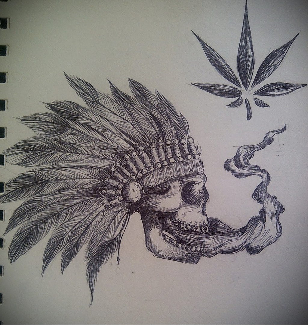 sketch marijuana tattoo 30.09.2019 №013 -hemp (MARIJUANA) tattoo- tattoovalue.net