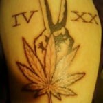 tattoo on the arm of marijuana 30.09.2019 №018 -hemp (MARIJUANA) tattoo- tattoovalue.net