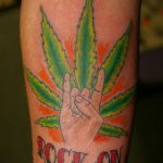 tattoo on the arm of marijuana 30.09.2019 №007 -hemp (MARIJUANA) tattoo- tattoovalue.net