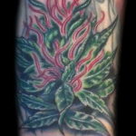 tattoo on the arm of marijuana 30.09.2019 №008 -hemp (MARIJUANA) tattoo- tattoovalue.net