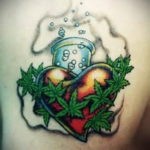 tattoo small marijuana 30.09.2019 №008 -hemp (MARIJUANA) tattoo- tattoovalue.net