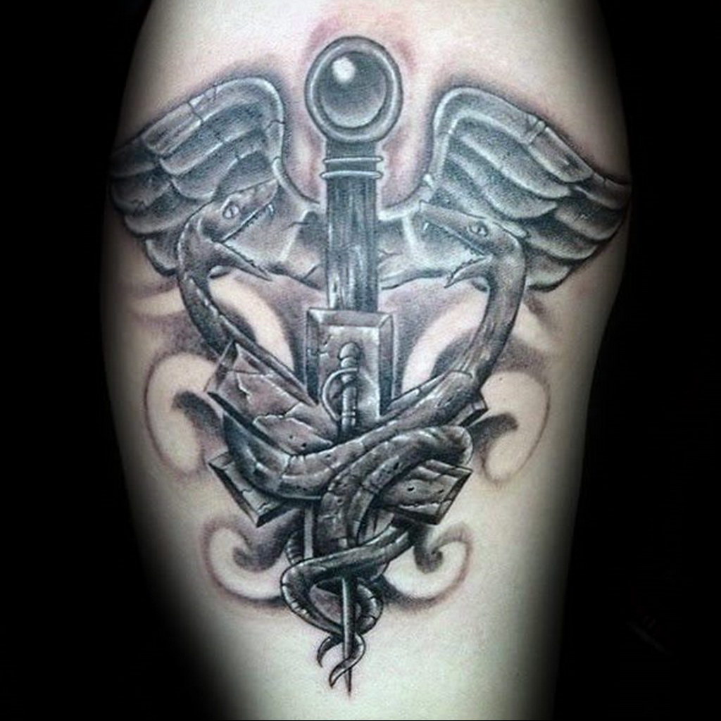 тату кадуцей фото пример №049 -caduceus tattoo тату кадуцей фото пример №049 -caduceus tattoo