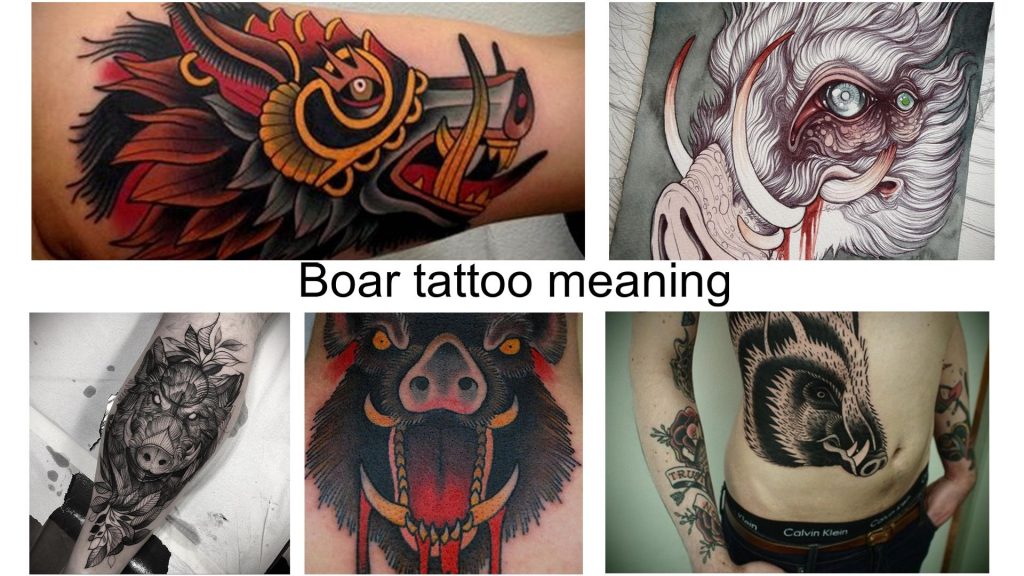 Boar tattoo meaning - information about the features of the picture and a collection of photo examples of finished tattoos