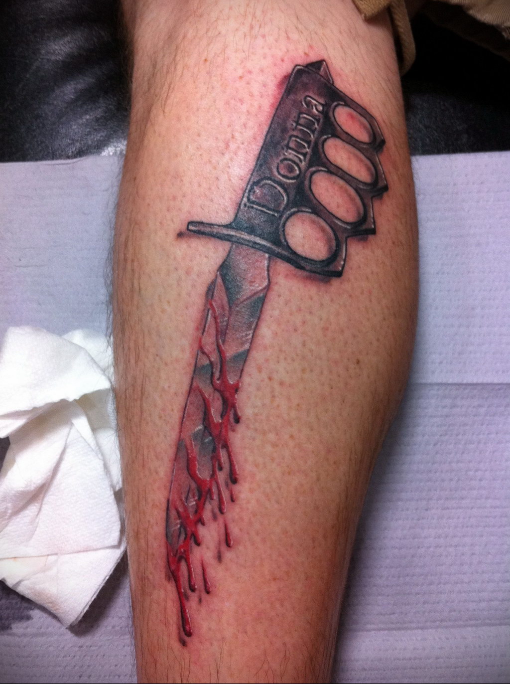 Photo blood knife tattoo  №001 - blood knife tattoo -   