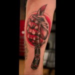 Photo blood knife tattoo 22.10.2019 №002 - blood knife tattoo - tattoovalue.net