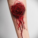 Photo blood rose tattoo 22.10.2019 №003 - blood rose tattoo - tattoovalue.net