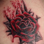 Photo blood rose tattoo 22.10.2019 №014 - blood rose tattoo - tattoovalue.net