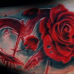 Photo blood rose tattoo 22.10.2019 №026 - blood rose tattoo - tattoovalue.net