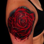 Photo blood rose tattoo 22.10.2019 №034 - blood rose tattoo - tattoovalue.net