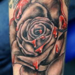 Photo blood rose tattoo 22.10.2019 №001 - blood rose tattoo - tattoovalue.net