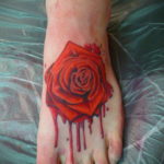 Photo blood rose tattoo 22.10.2019 №008 - blood rose tattoo - tattoovalue.net